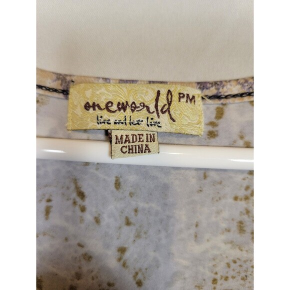 Y2K Butterfly Blouse Top Babydoll Flutter Sleeve Size PM Medium By One World - Picture 8 of 10